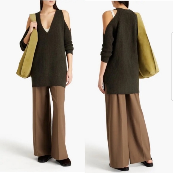 Michelle Mason Women’s Wool Cashmere Blend Cold Shoulder Sweater Dress Sz M - Picture 12 of 12